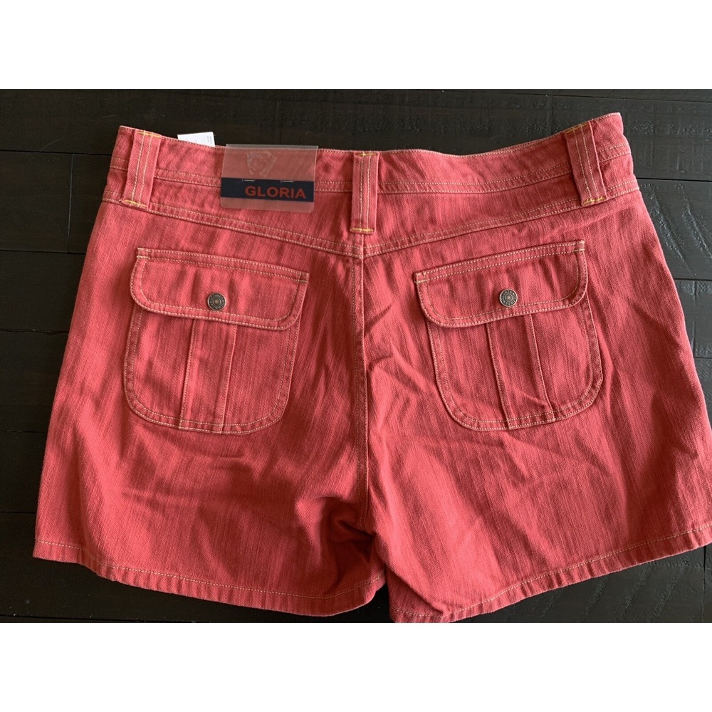 NWT Gloria Vanderbilt Red Denim Shorts Size 10 (U12) 0213 - Picture 3 of 5